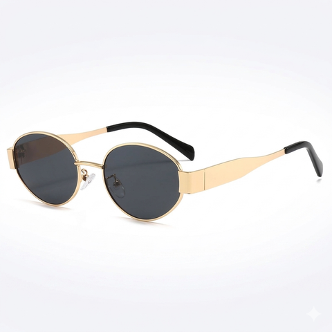 old Oval Metal Frame Sunglasses | Retro Fashion Women's Eyewear