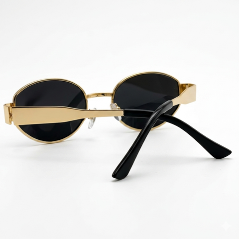 old Oval Metal Frame Sunglasses | Retro Fashion Women's Eyewear