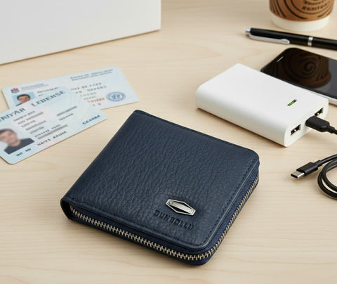 Dunbollu Premium Gold Zip Wallet for Men