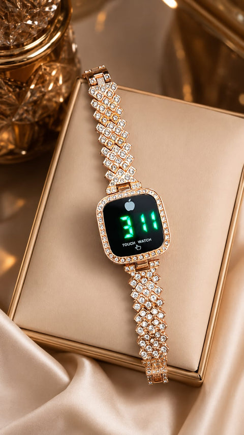 Luxe Crystal Touch Digital Bracelet Watch