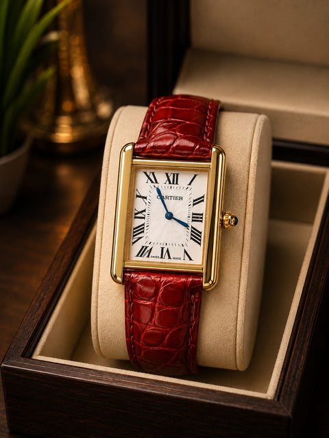 Cartier Tank Must Gold Leather Watch