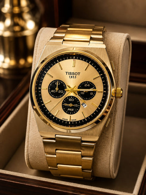 Tissot 1853 PRX Gold Chronograph Watch