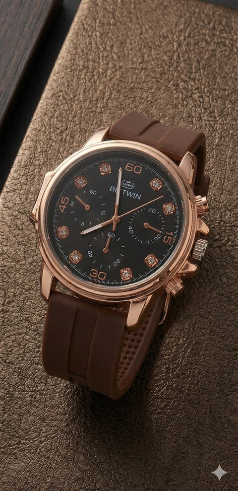 Luxury Minimalist BESTWIN Gold Watch for ALL – Elegant Chronograph Style Wrist Watch | Premium Everyday Style