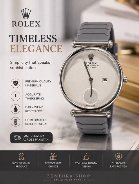 Luxury Minimalist Silver Watch for Men & Women – Elegant Quartz Wrist Watch | Premium Everyday Style