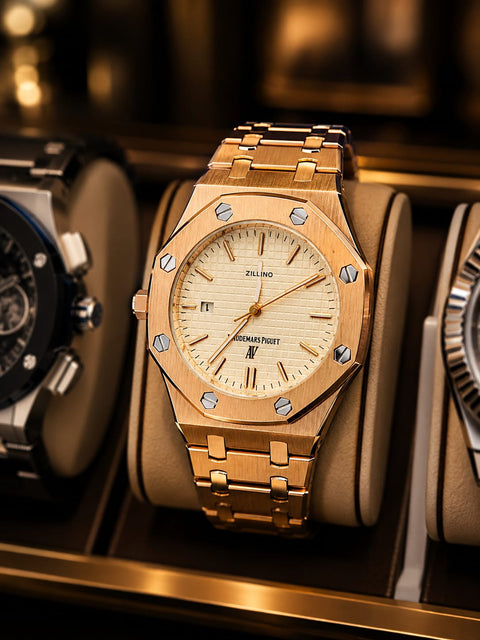Zilano Aurumstar Pro Watch for Men – Luxury Gold Stainless Steel Watch Pakistan